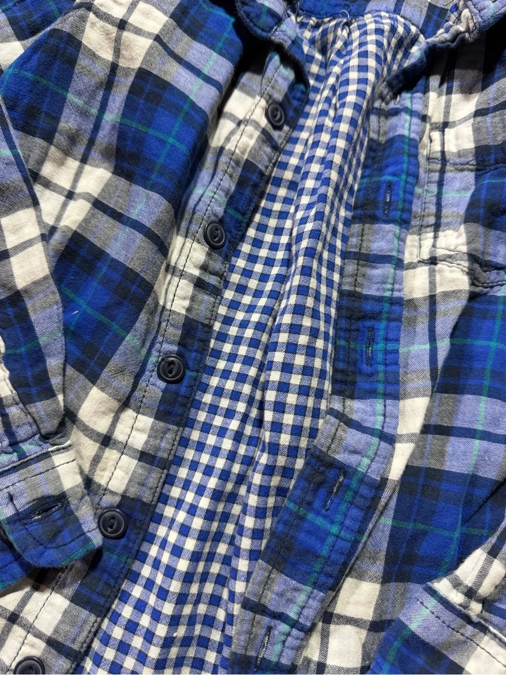 The Children's Place Blue and White Plaid Button-Up Shirt